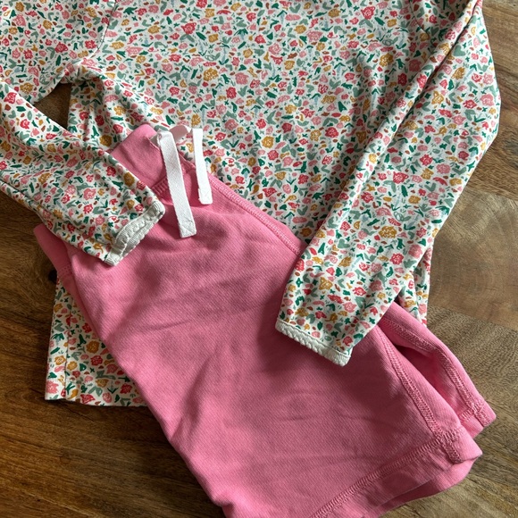 2 piece set /lot of 2 Hanna Anderson outfit LS shirt and shorts size 120 ~ 6/7 - Picture 2 of 10